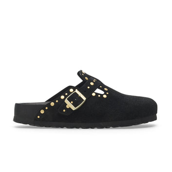 Boston Exquisite Rivets Black Suede Leather