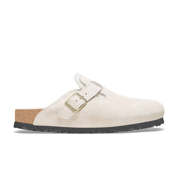 Boston Shearling Antique White Suede Leather/Shearling