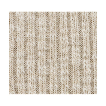 Cotton Slub Sock Beige White