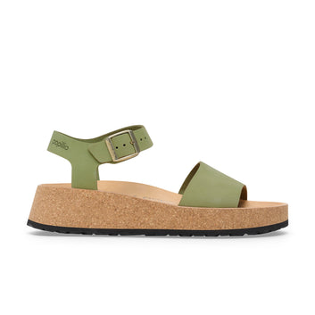 Glenda Green Tea Nubuck Leather Narrrow