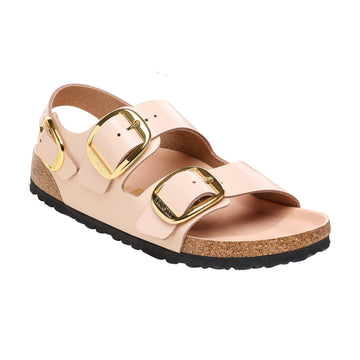 Milano Big Buckle High Shine New Beige Natural Leather Patent